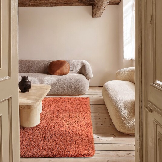 Ryetepper Combarro Solid Cotton Shaggy lys oransje Størrelse: 80 x 150 cm