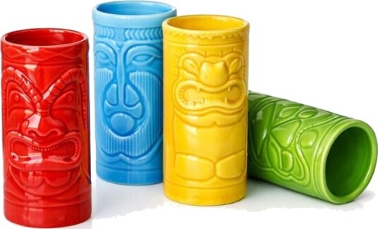 Mikamax Tiki Shotglasssett 4-pakning - Keramisk, Unik Design