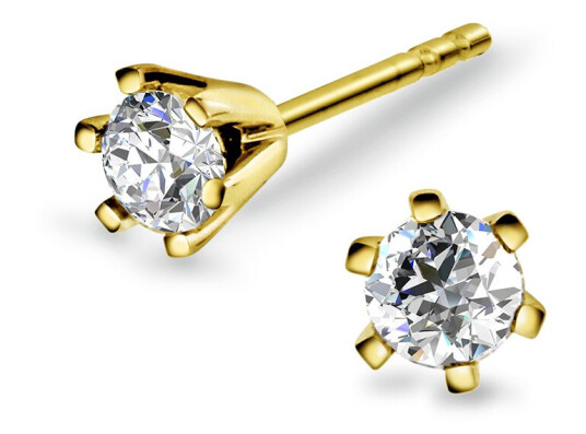 Olivia by Gullfunn, Øredobber i 585 gult gull med diamant 0,50 ct