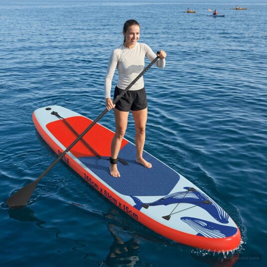 Oppblåsbar Stand Up Paddle Board SCYLLA 366 x 81 x 15 cm Blå Oppblåsbar Stand Up Paddle Board SCYLLA 366 x 81 x 15 cm Blå