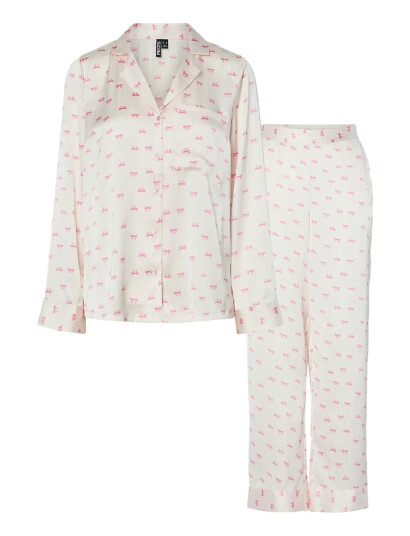 Pieces Pcjytte Xmas Satin Night Set Wvn - Pink - XL Pieces Pcjytte Xmas Satin Night Set Wvn - Pink - XL