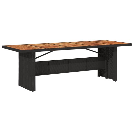 Hagebord med treplate i akasie svart 240x90x75 cm polyrotting 365595 Hagebord med treplate i akasie svart 240x90x75 cm polyrotting 365595