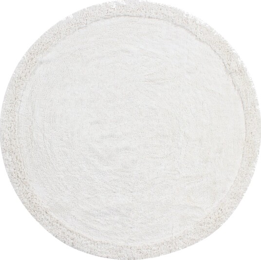 Runde tepper Ebba Natural Cotton Shaggy offwhite Størrelse: Ø 200 cm