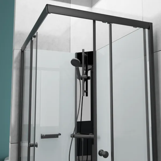 Badnor AS Badnor Scandia Black Lux 8-1 Dusjkabinett 100x80cm M/dusjsett