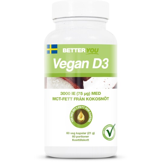Better You Vegan D3 3000IE + MCT-fett 60 stk Better You Vegan D3 3000IE + MCT-fett 60 stk
