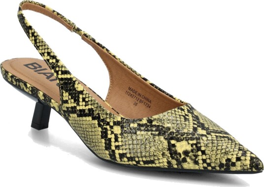Bianco Biakristin Kitten Heel Slingback Faux Leather   Multi/patterned   41