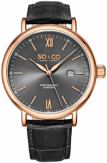 So & Co New York Herreklokke 5266L.3 Madison Grå/Lær Ø42 mm So & Co New York Herreklokke 5266L.3 Madison Grå/Lær Ø42 mm