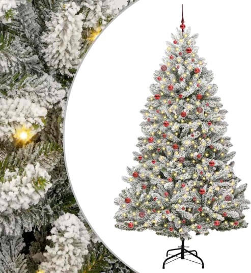  Kunstig juletre Grønn og hvit 270 cm PVC og metall
