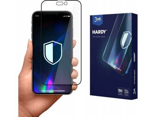 3Mk Hardy Iphone 14 / 13 / 13 Pro 6.1" Kjemisk Herdet Glass Svart/Svart