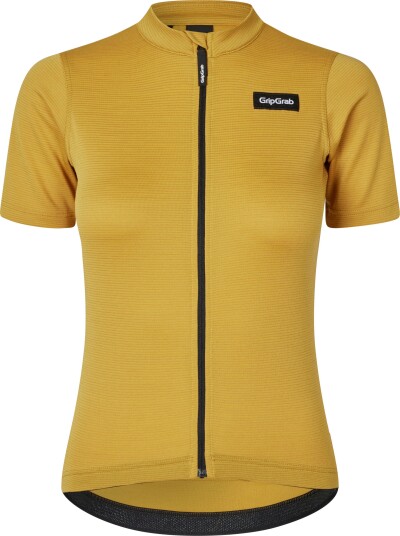 Gripgrab Women's Gravelin Merinotech Short Sleeve Jersey Mustard Yellow S, Mustard Yellow