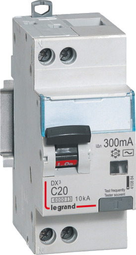 Legrand Kombinasjonsbryter DX3 Automatsikring/PFI C 16A 300mA 1P+N 6/10kA