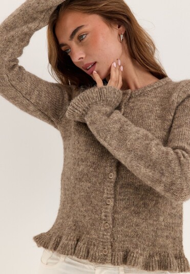 Bubbleroom Knitted Frill Cardigan