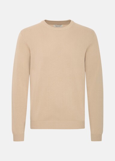 CFOSVALD fine knitted crew nec Silver Mink 2XL  Strikkede