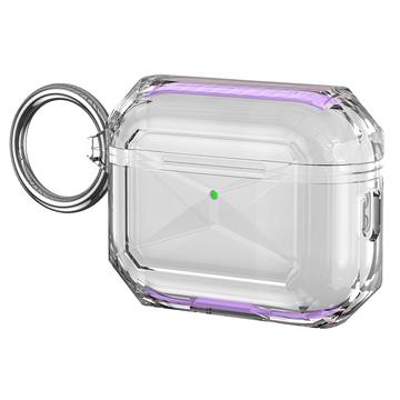 AirPods Pro 3 tofarget mykt TPU beskyttelsesetui   lilla/transparent