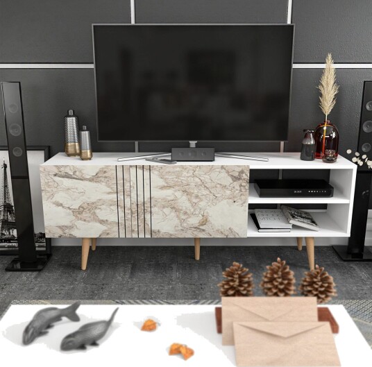 Andifli Tv-benk 160x38,6 cm - Hvit Andifli Tv-benk 160x38,6 cm - Hvit