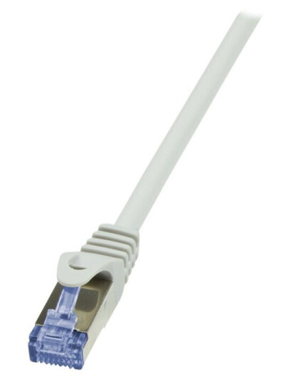 Logilink Primeline Koblingskabel Rj-45 Hann Til Rj-45 Hann 7.5 M Sftp Pimf Cat 6A Halogenfri Formstøpt Uten Hindringer Grå