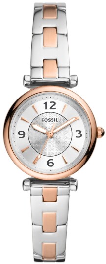 Fossil Dameklokke ES5201 Carlie Sølvfarget/Stål Ø28 mm