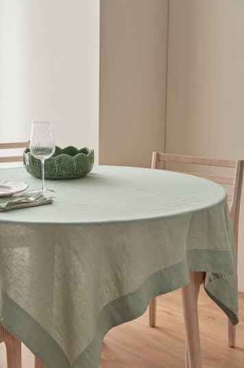 Ellos Home Duk Malva i 100% lin 140x140 cm Grønn