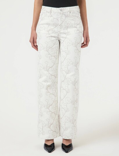 YAS Yasbluma Mw Straight Jeans   Cream   28 x 32