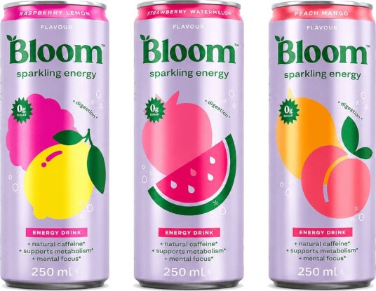 Bloom sparkling energy peach mango 250 ml