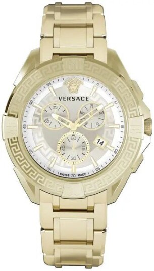Versace Herreklokke VE5CA0623 Chrono Sølvfarget/Gulltonet stål Ø46 Versace Herreklokke VE5CA0623 Chrono Sølvfarget/Gulltonet stål Ø46