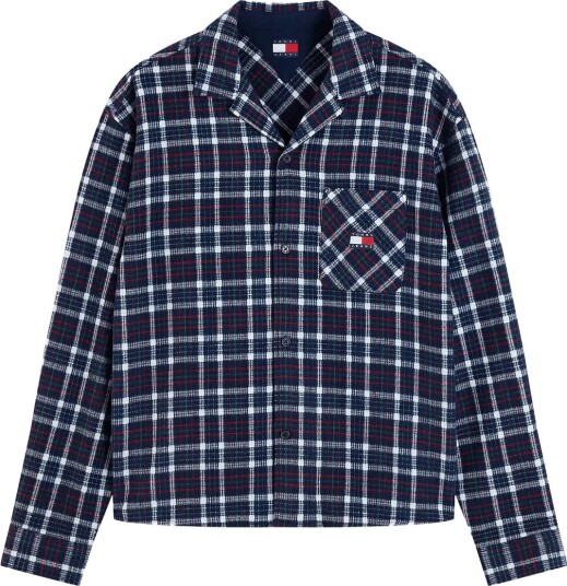 Tommy Jeans Tjm Boxy Brushed Waffle Shirt DARK BLUE CHECK M