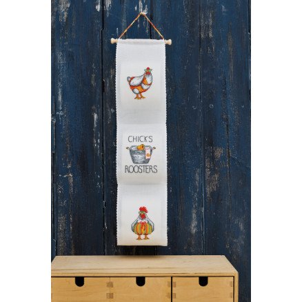 Permin Broderisett Kyllinger og haner 12x60 cm