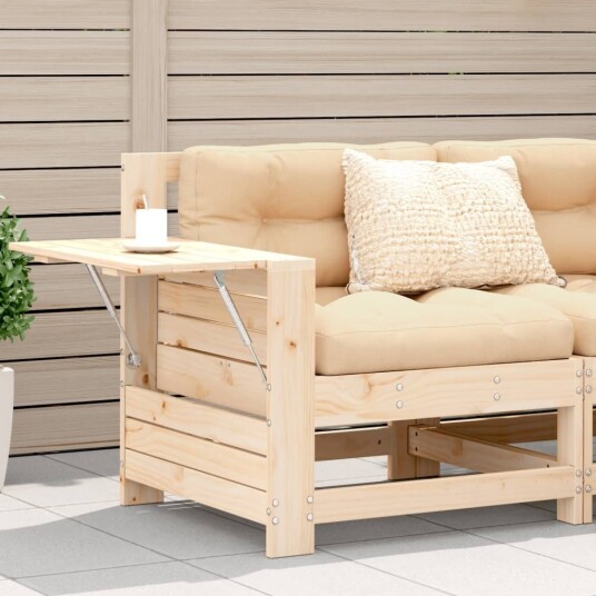 Hagesofa med armlene og pute heltre furu 844913 Hagesofa med armlene og pute heltre furu 844913