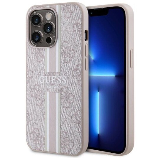 Guess Hardcase til iPhone 13 Pro/13 6,1" Rosa med MagSafe - Printed Stripes