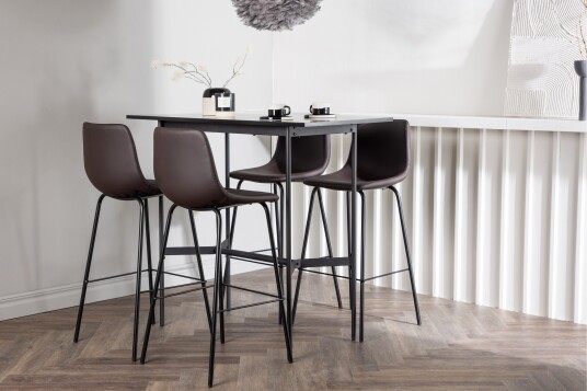Venture Home Rax Spisegruppe 120 cm Rektangulær med 4 Alexi Stoler Sort