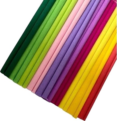 Happy Color Rynket Krepp /Tissupapir 25X200 Cm Mix 10 Ruller Happy Color Rynket Krepp /Tissupapir 25X200 Cm Mix 10 Ruller