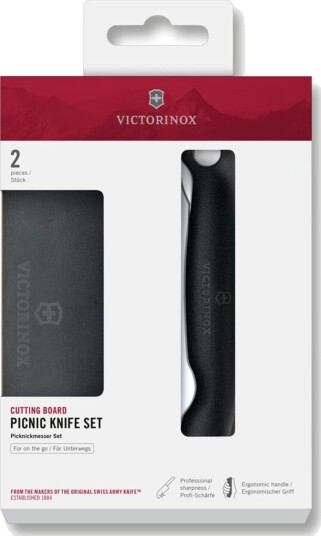 Victorinox Picnic skjærebrett og skrellekniv 11 cm, svart