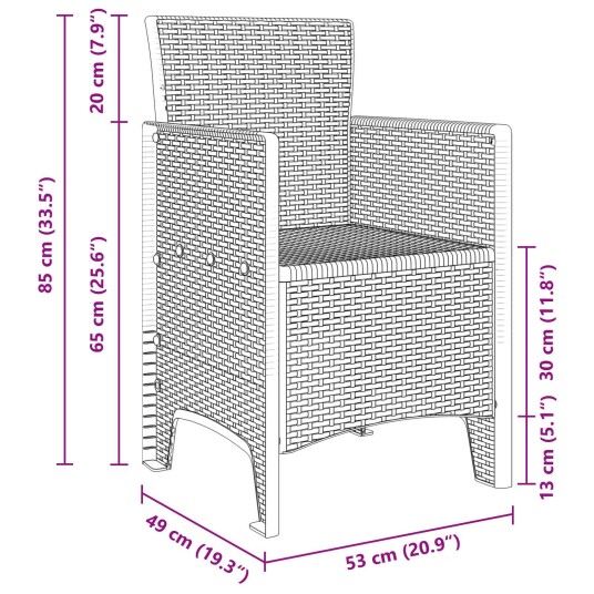 Hage Spisebordsett 7 pcs Antrasitt 200 x 100 x 73 cm Polypropen Hage Spisebordsett 7 pcs Antrasitt 200 x 100 x 73 cm Polypropen