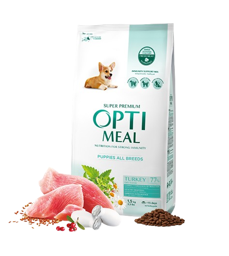 Optimeal Tørrfôr til Valper med Tyrkisk Kjøtt 1,5 kg