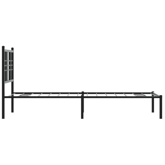 Sengeramme i metall med hodegavl svart 75x190 cm 8721012372788