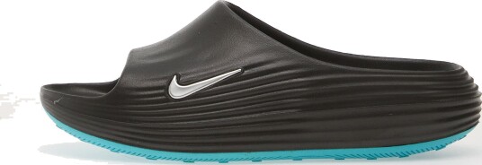 Joggesko Nike ReactX Rejuven8 Men"s Slides Black/ Metallic Silver Gamma Blue EUR 40