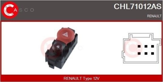 Varselblinklysbryter CASCO CHL71012AS Varselblinklysbryter CASCO CHL71012AS