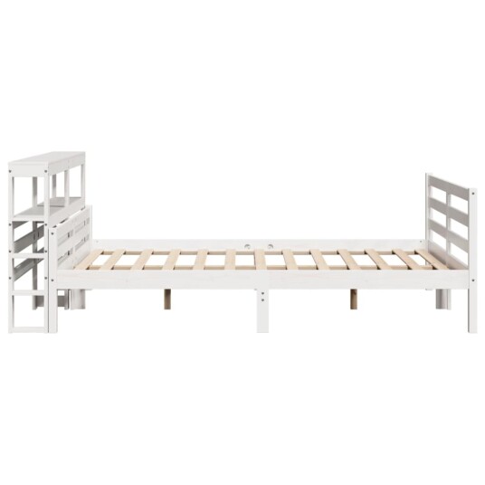 Sengeramme med hodegavl hvit 135x190 cm heltre furu 3305934