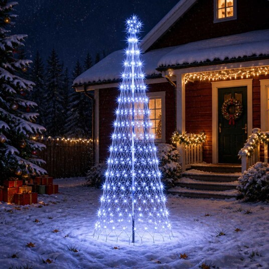 vidaXL LED juletre 300 cm 350 LED-lys Blå Jern Svart