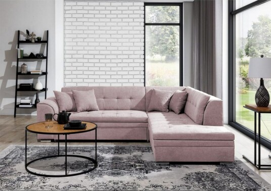 Seksjonssofa Eltap Pieretta 260x207x78 cm Soro 61 Rosa Høyre Seksjonssofa Eltap Pieretta 260x207x78 cm Soro 61 Rosa Høyre