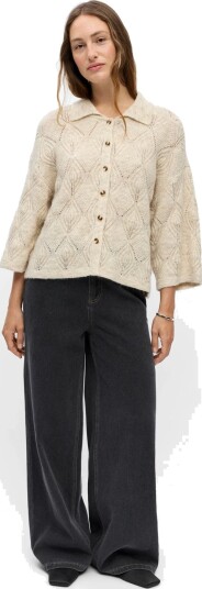 Object Objkaisa Flora 3/4 Lo Knit Cardigan Noos Cream S