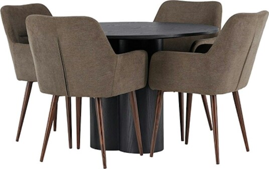 Spisegruppe Venture Home Olivia Ø110 cm med 4 stk Tomorrow Stoler