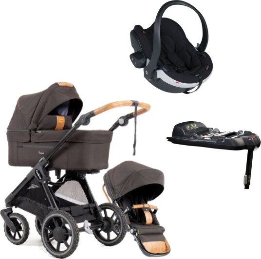 Emmaljunga Sento Pro 4in1 Ergo Outdoor Brown + Besafe iZi Go Modular X2 Ink. Base