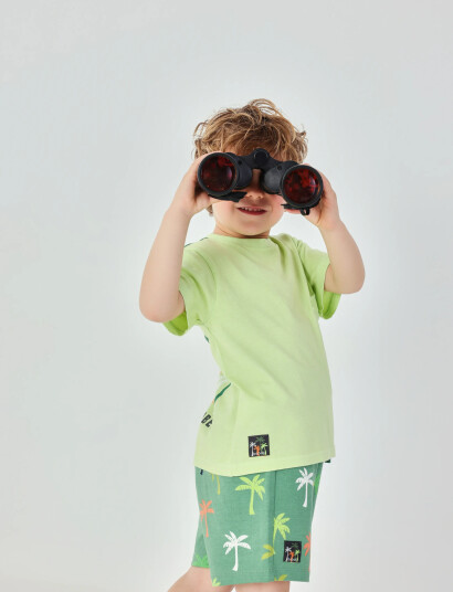 Boboli Fleece Bermuda Shorts For Boy  Bci Green 110