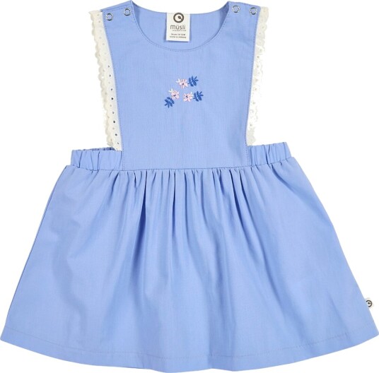 Müsli Kjole   Spring Pinafore   Shell Blue   Müsli   1 år 80   Kjole   Blå