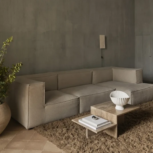 Ferm Living Catena Sofa Armrest Right L401   Rich Linen   Natural