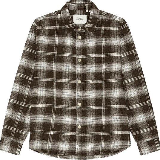 Les Deux Flanellskjorte Check Overshirt Brun
