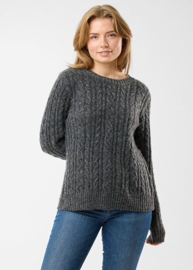Seaside New Haven Knit W Charcoal Melange 44 Strikket