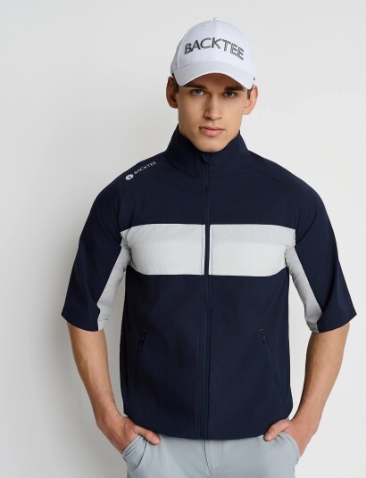 BACKTEE Mens Winbreaker Jacket S/S Navy XXL BACKTEE Mens Winbreaker Jacket S/S Navy XXL