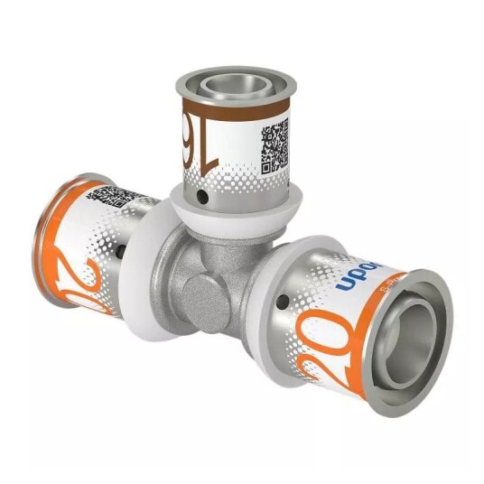 Uponor Press Plus T-rør med presshylse 20 x 20 x 16 mm - Installasjonsvennlig kobling